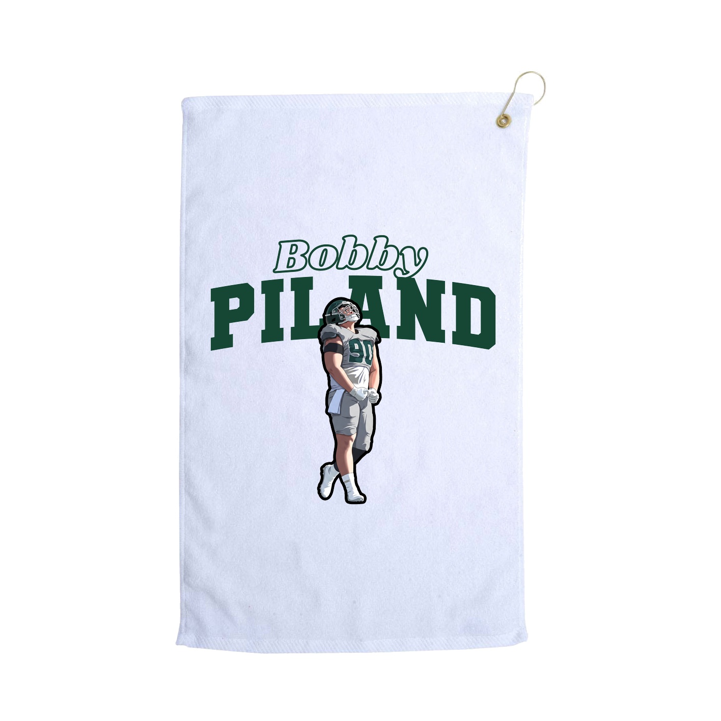Golf Towel — Name Arch in White