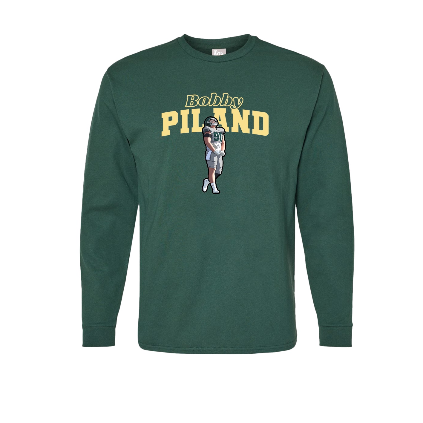Long Sleeve Tee — Name Arch in Green