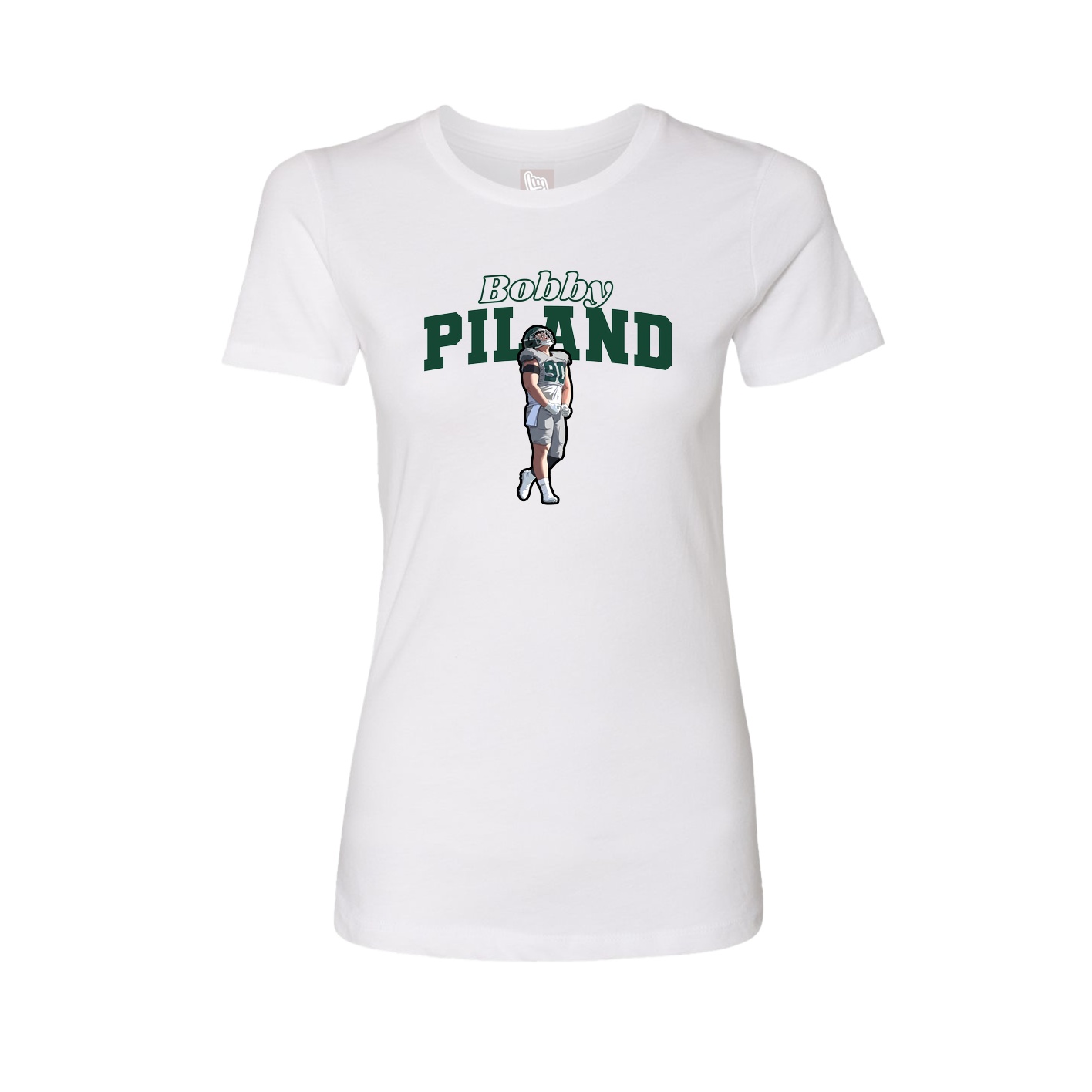 Womens Tee — Name Arch in White