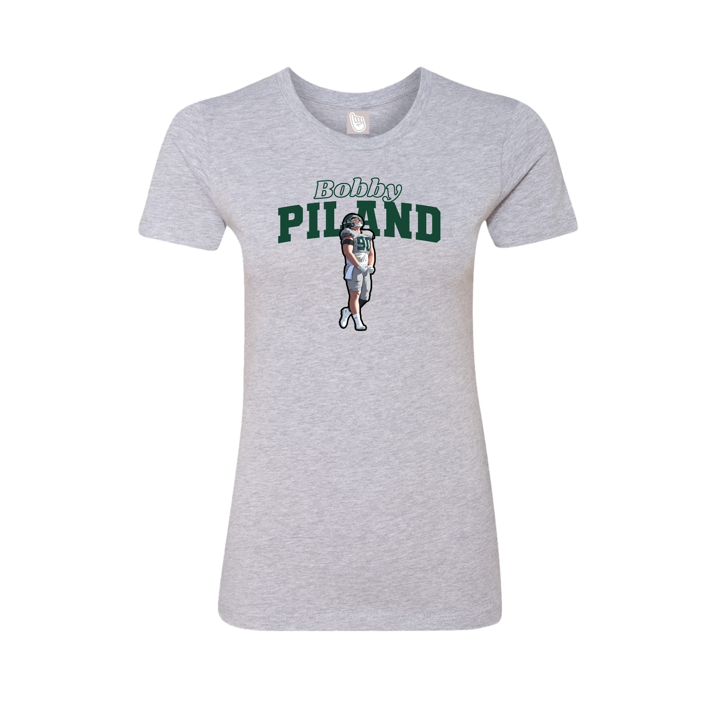 Womens Tee — Name Arch in Grey