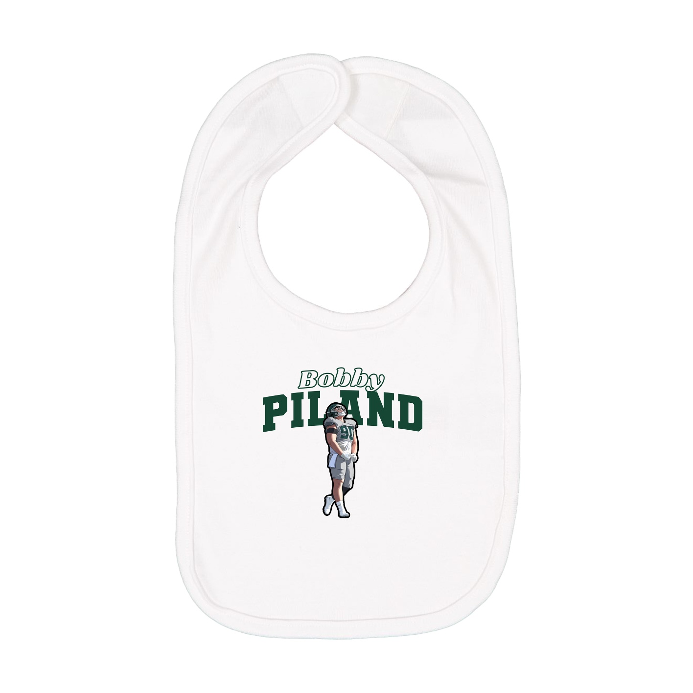 Infant Bib — Name Arch in White