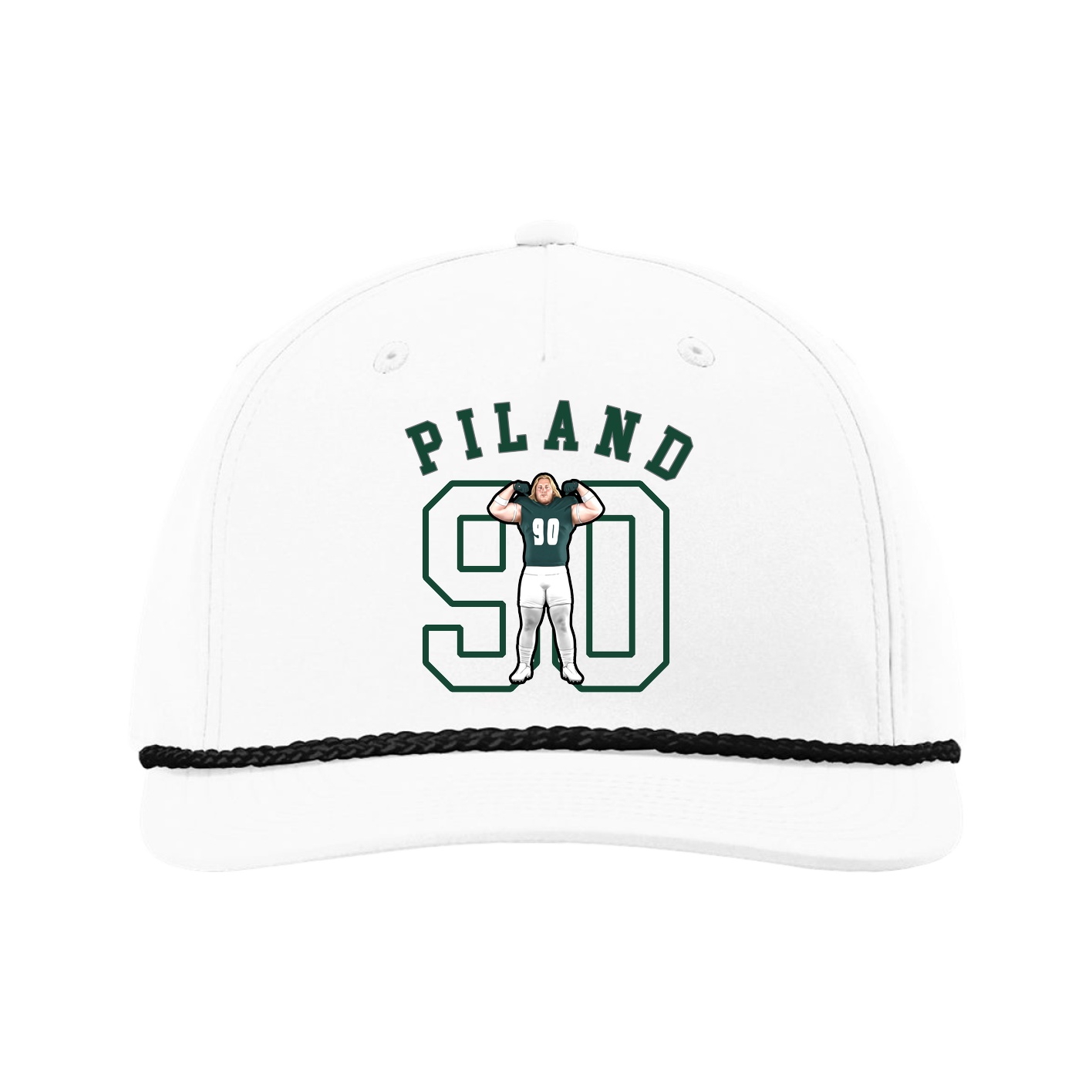 Five-Panel Classic Rope Cap — Shirsey Arch in White