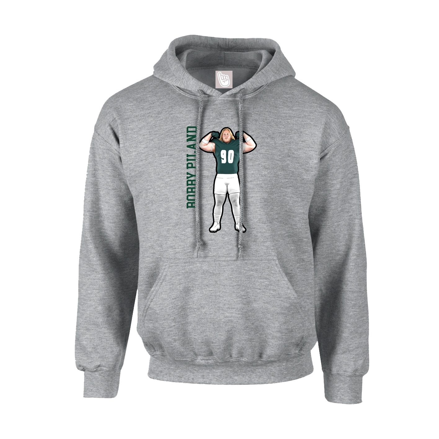 Hoodie — Name Vertical in Grey