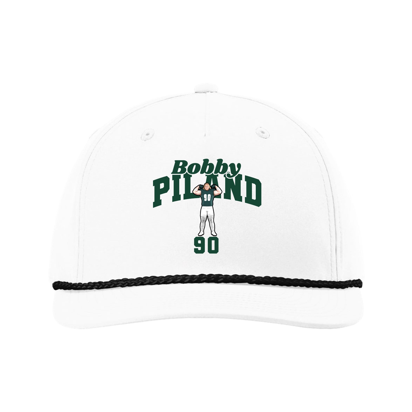 Five-Panel Classic Rope Cap — Signature Arch in White