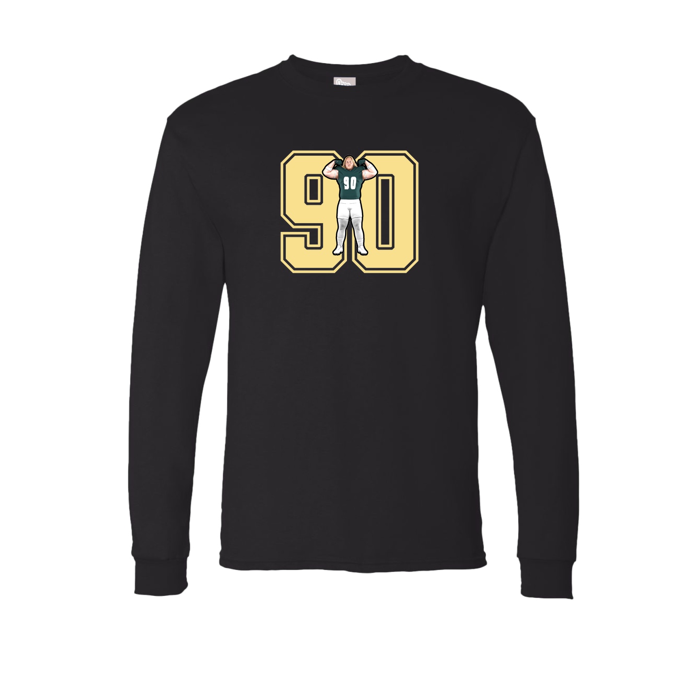 Long Sleeve Tee — Number in Black