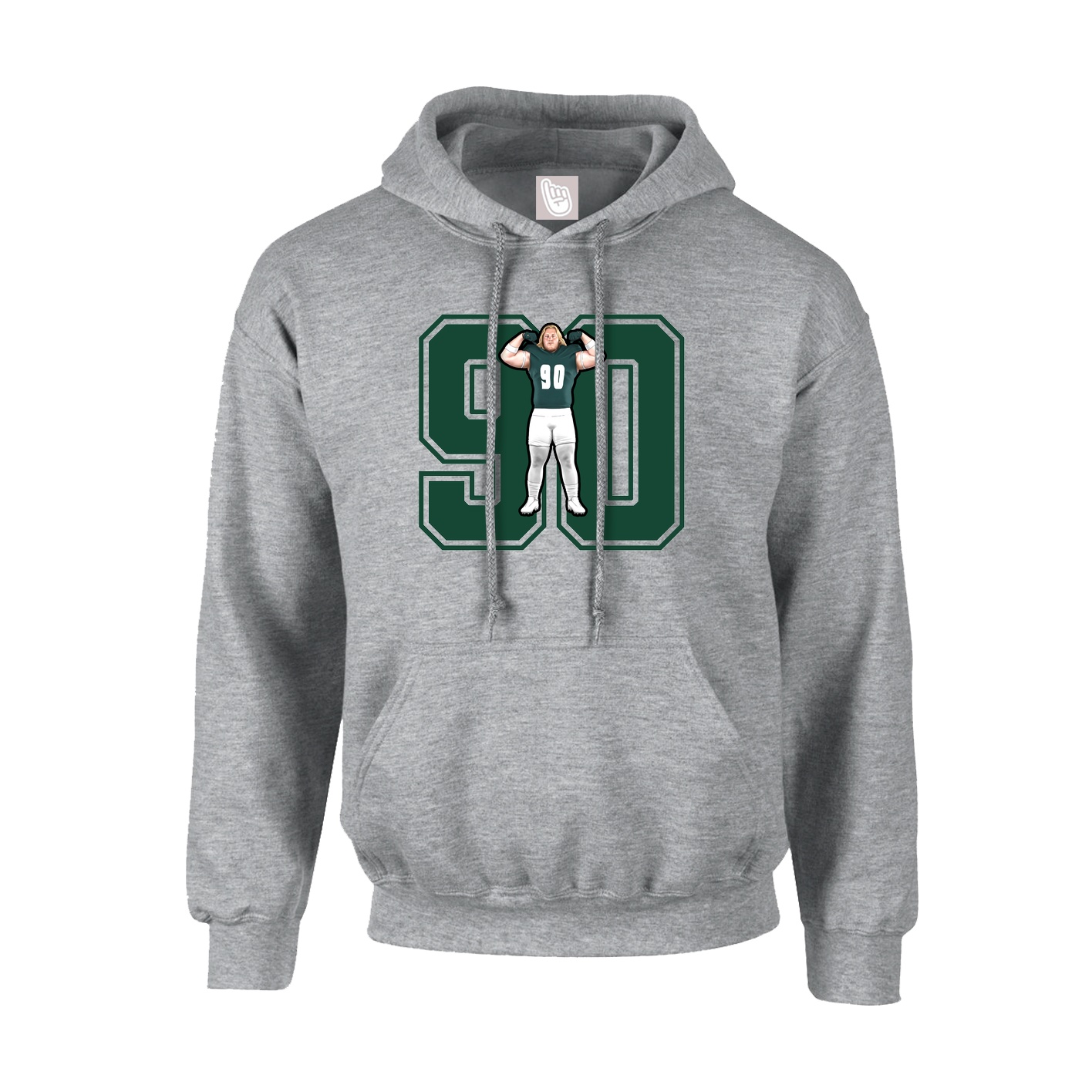 Hoodie — Number in Grey