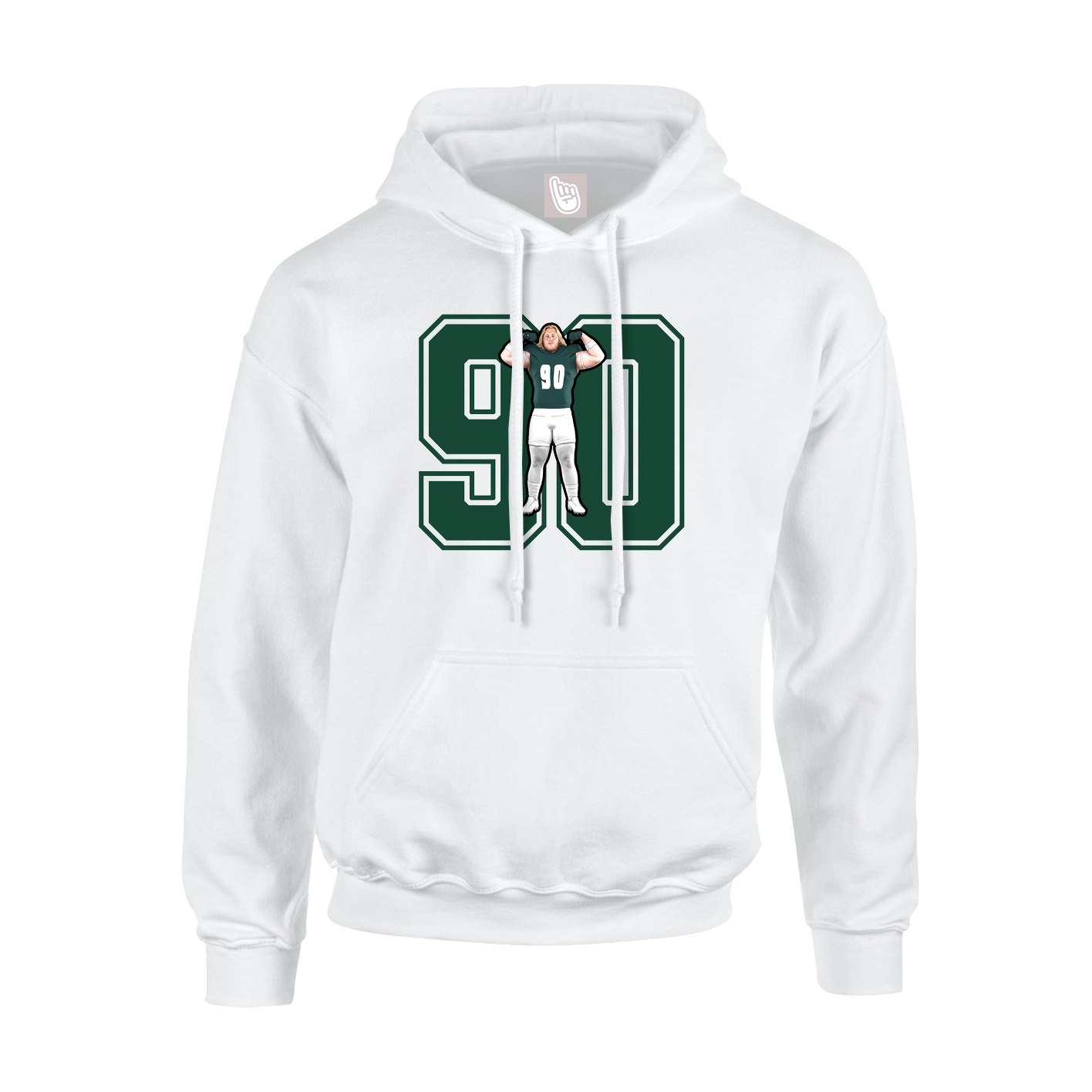 Hoodie — Number in White