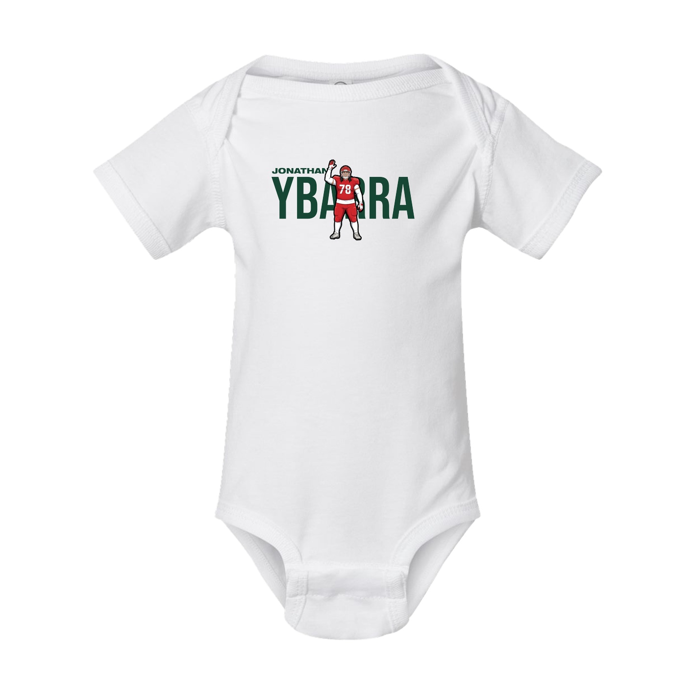 Baby Onesie — Player Name in White