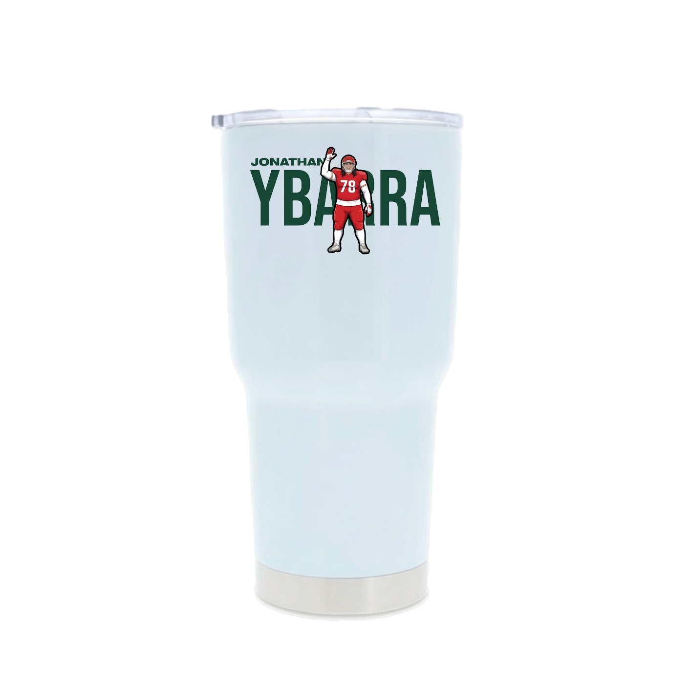 30oz Stainless Steel Tumbler — Player Name in White