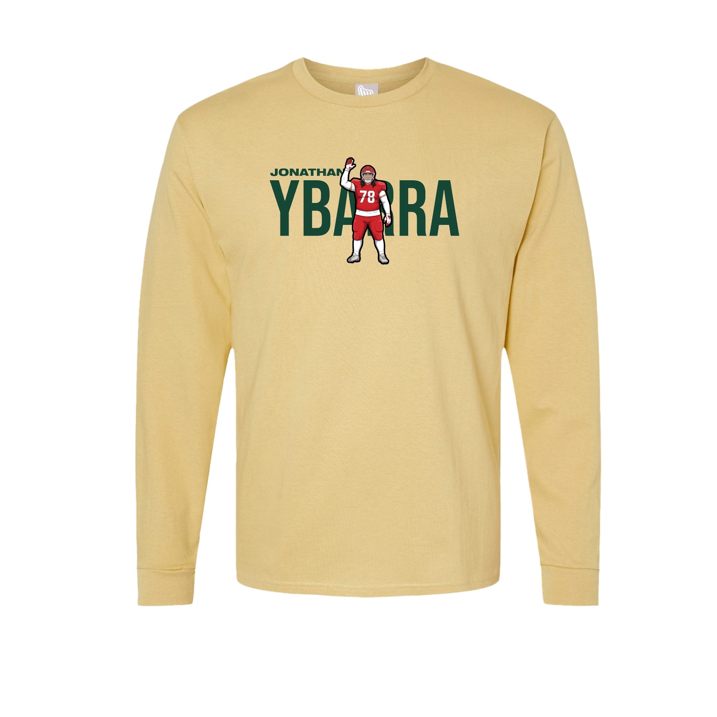 Long Sleeve Tee — Player Name in Vegas Gold