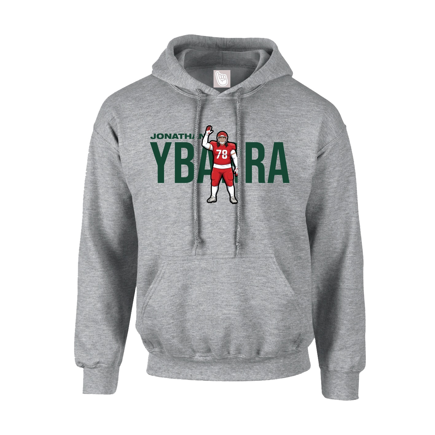 Youth Hoodie — Player Name in Grey
