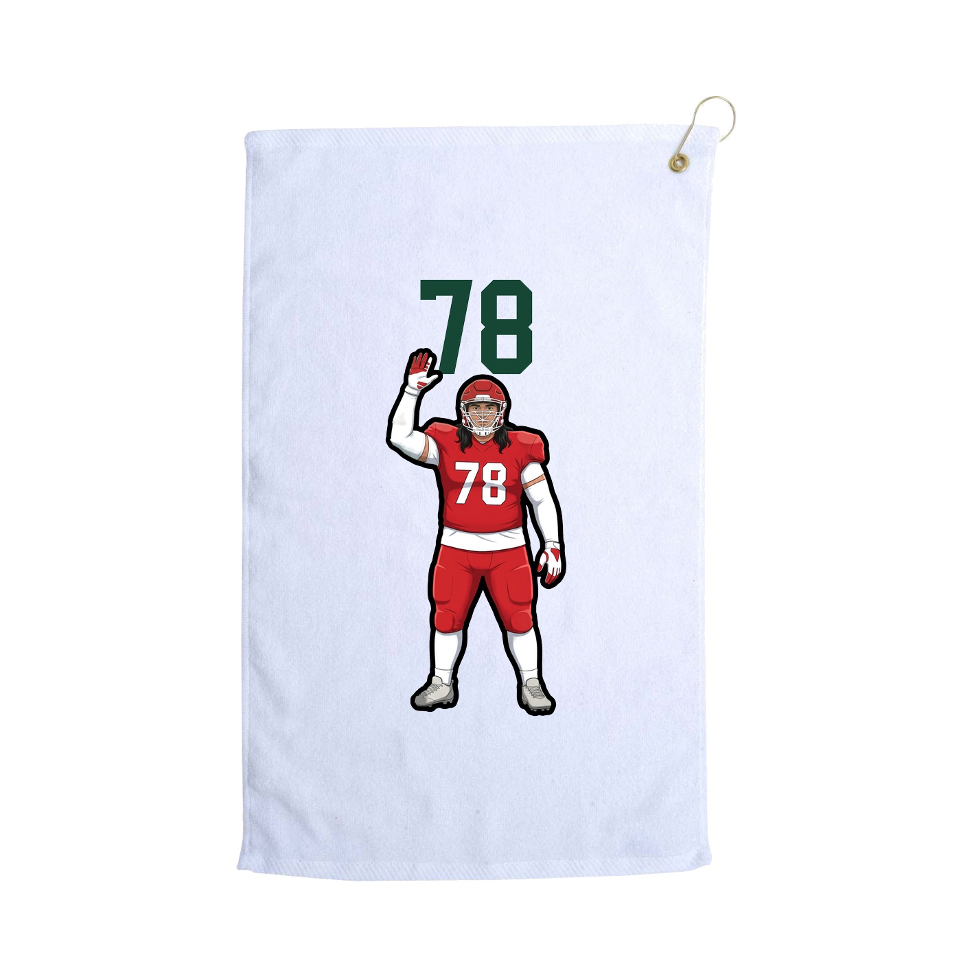 Golf Towel — Number Top in White