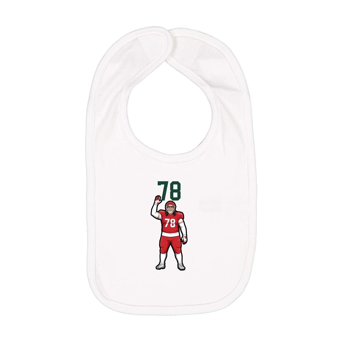 Infant Bib — Number Top in White