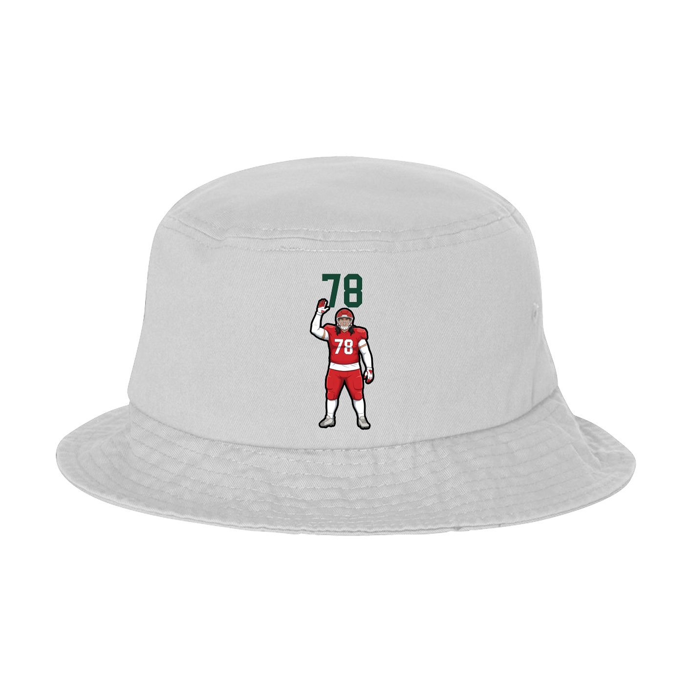 Bucket Cap — Number Top in White