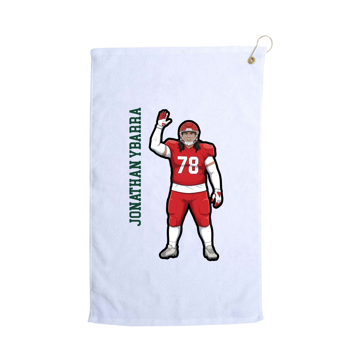 Golf Towel — Name Vertical in White