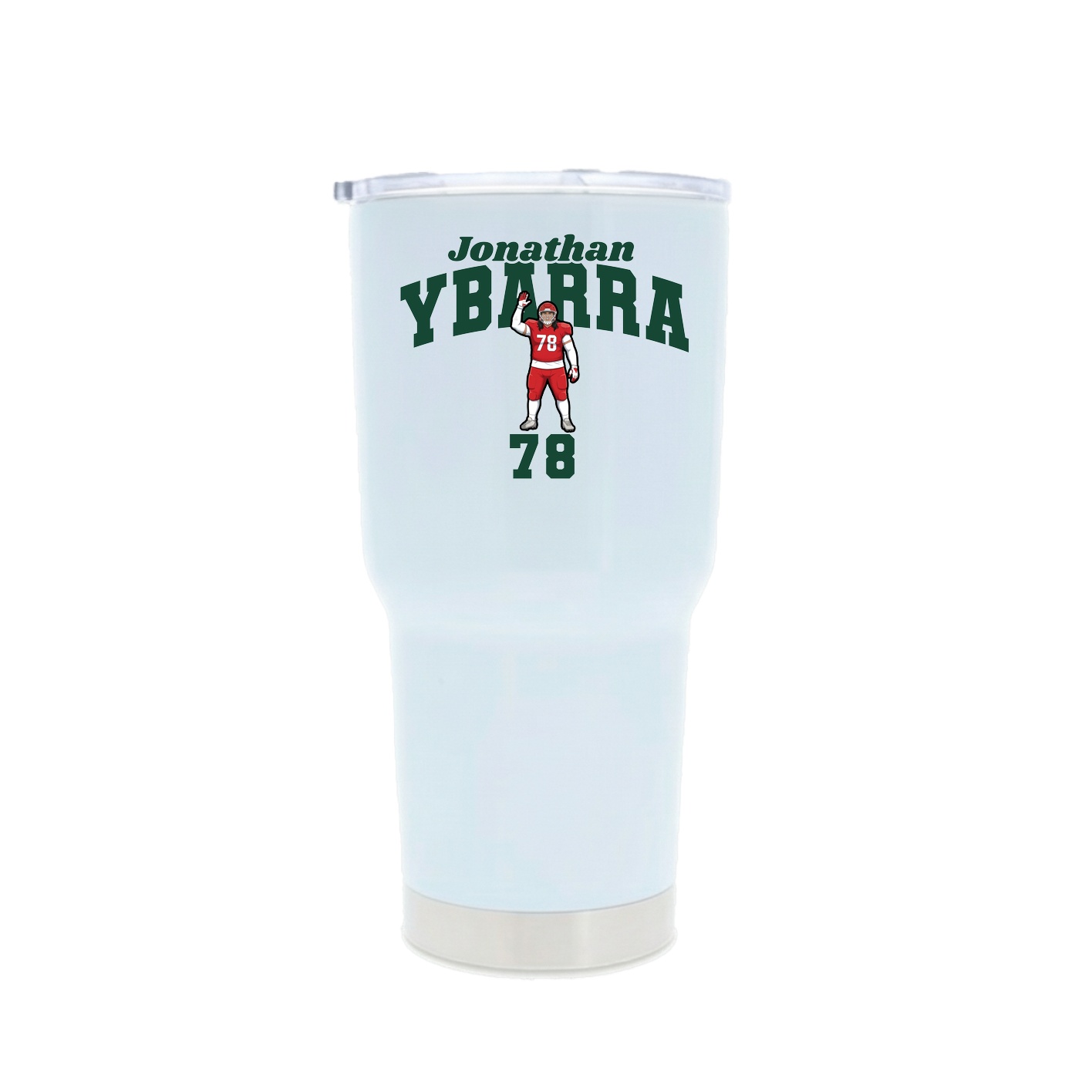 30oz Stainless Steel Tumbler — Signature Arch in White