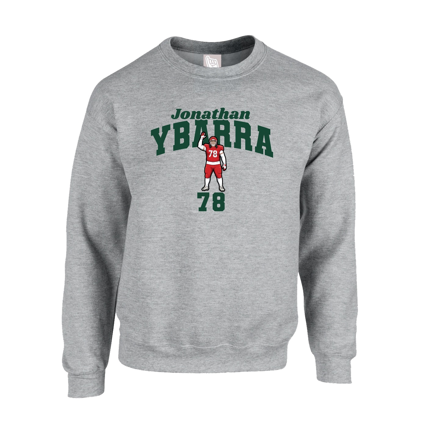 Fleece Crew — Signature Arch in Grey