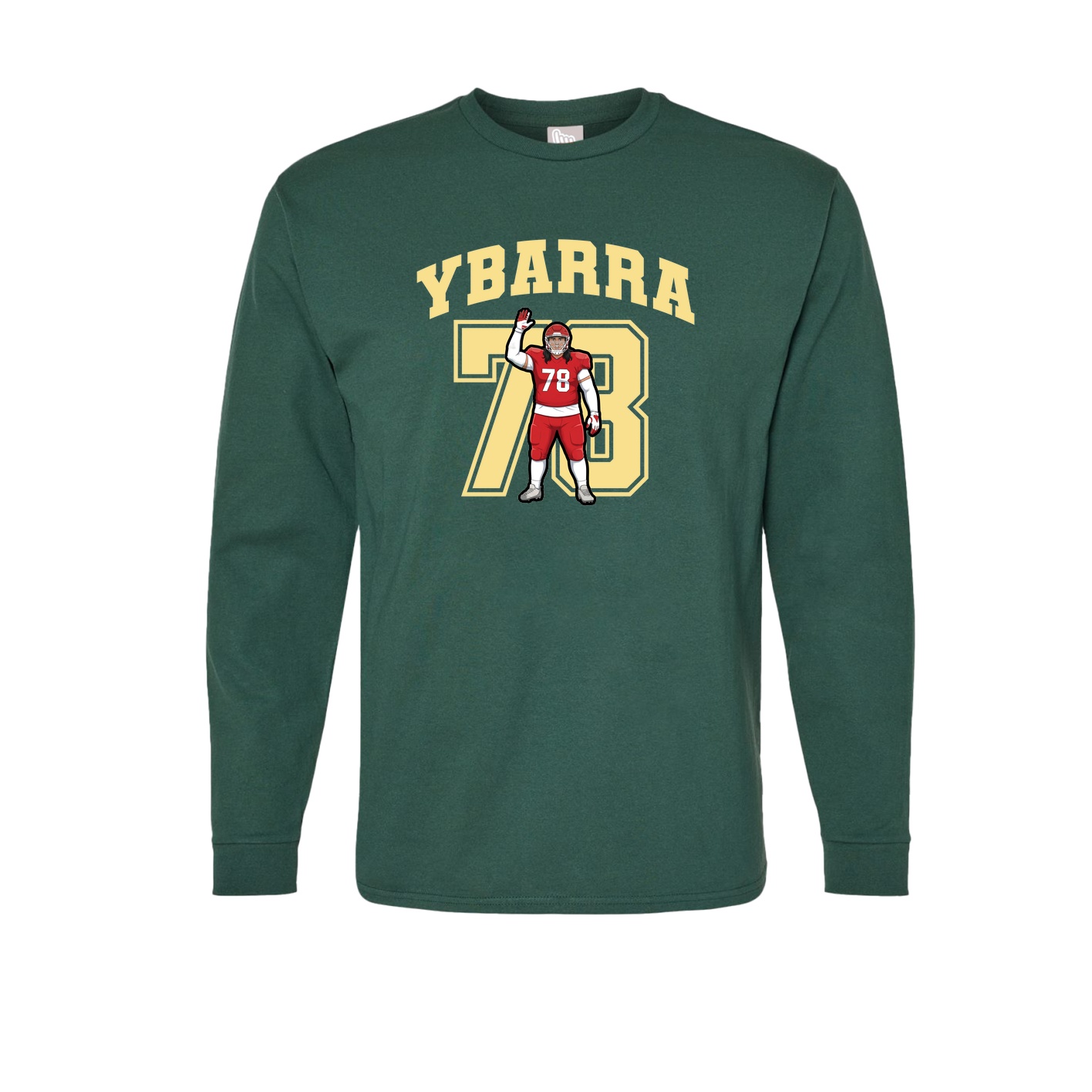 Long Sleeve Tee — Number in Green