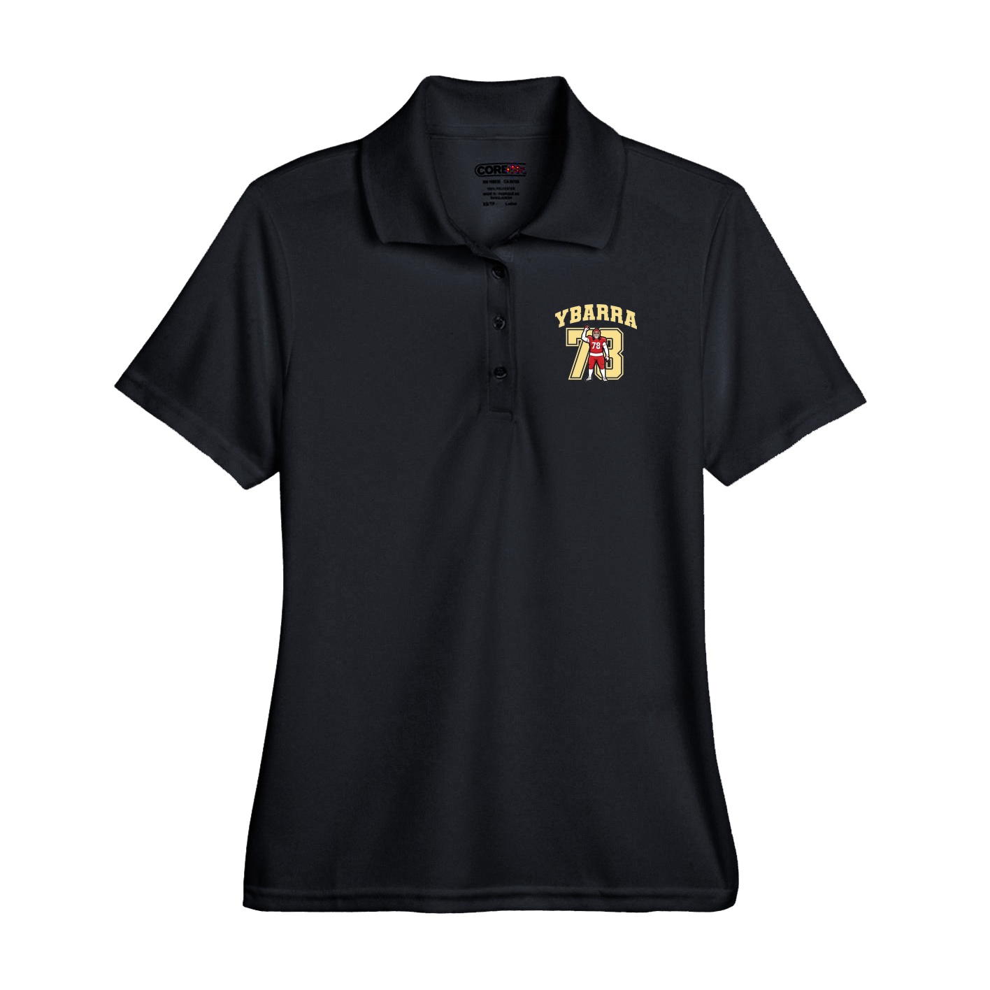 Performance Polo — Number in Black