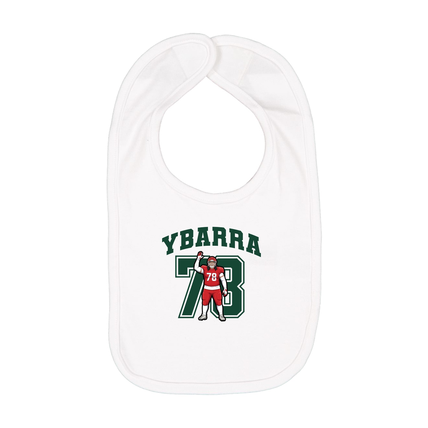 Infant Bib — Number in White