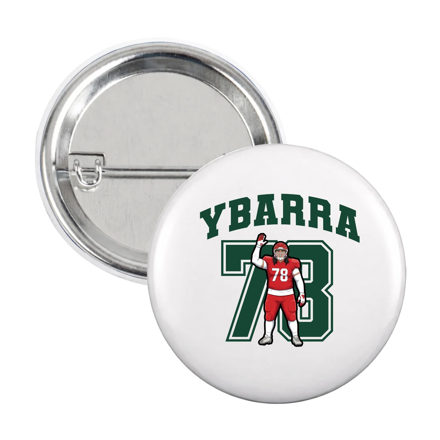 Game Day Button — Number in White
