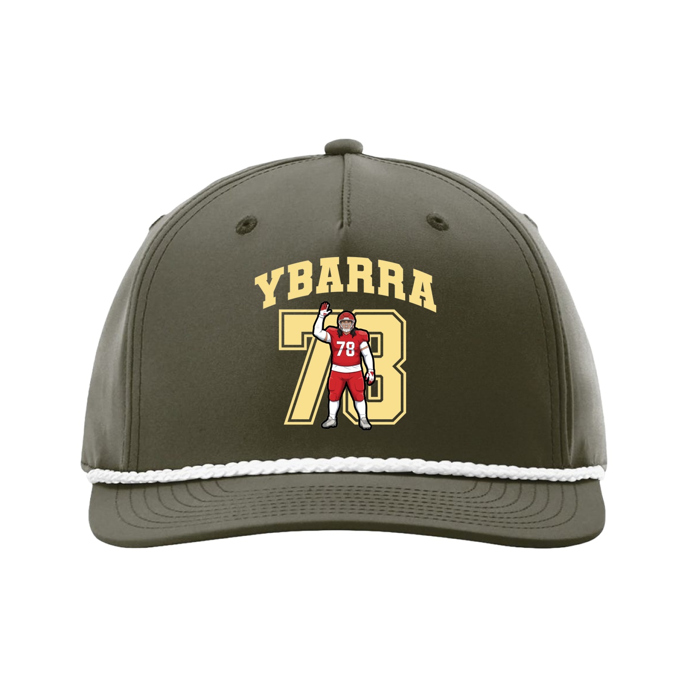 Five-Panel Classic Rope Cap — Number in Green
