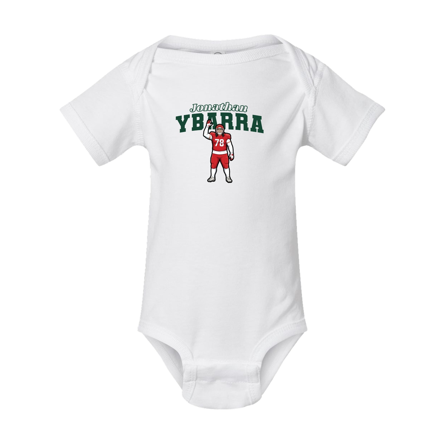 Baby Onesie — Name Arch in White