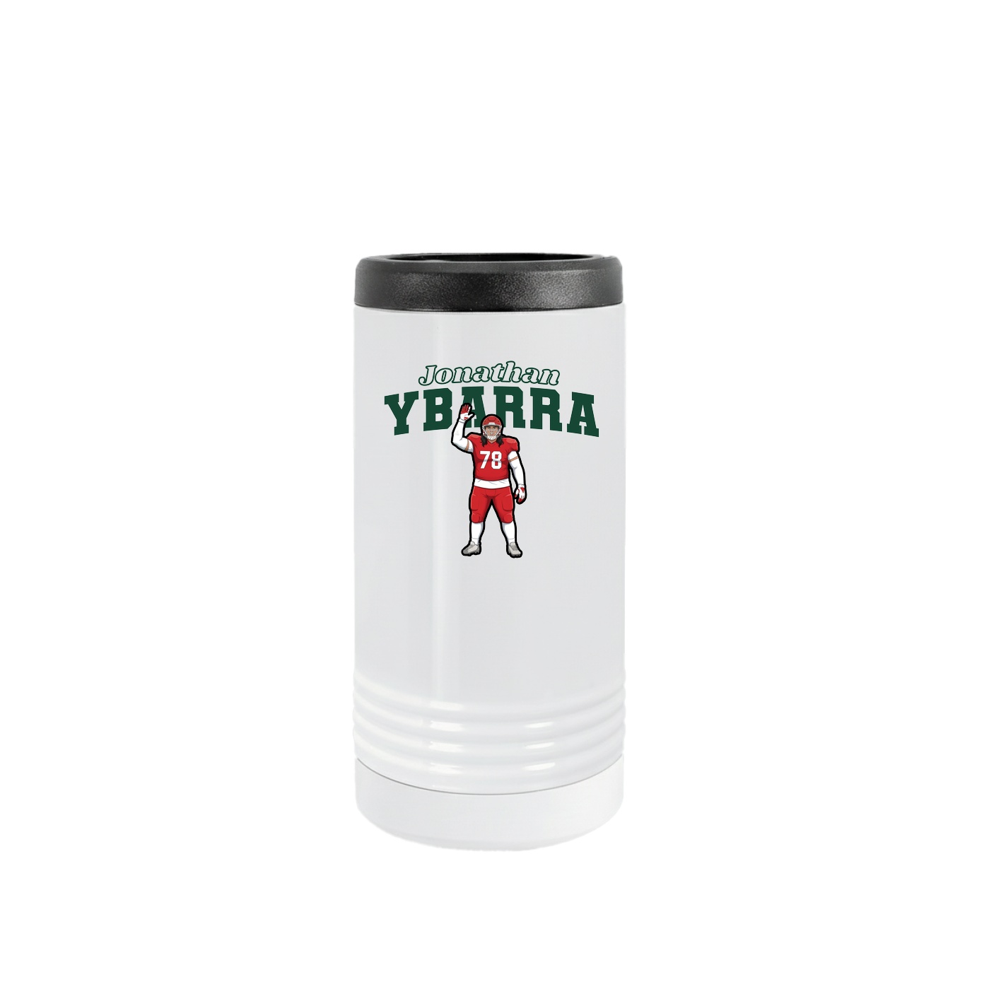 Slim Beverage Holder — Name Arch in White