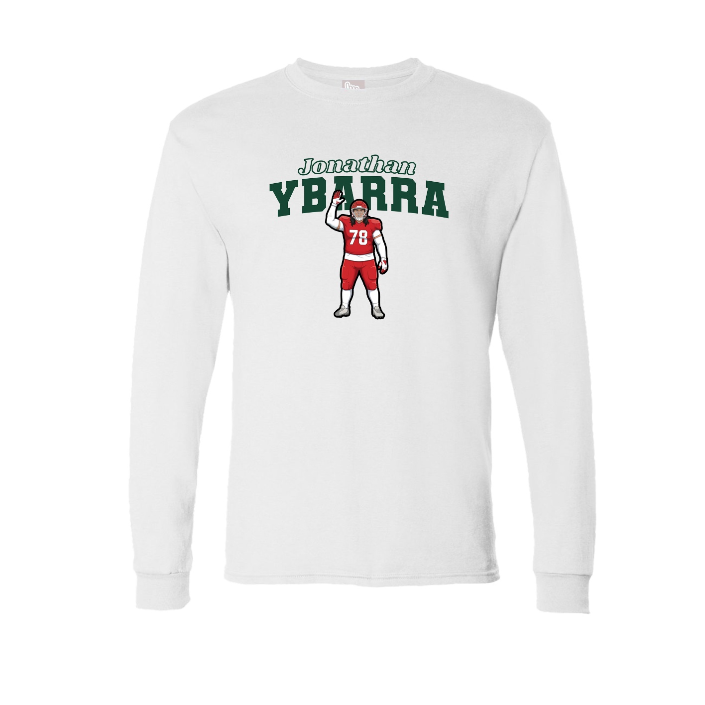 Long Sleeve Tee — Name Arch in White