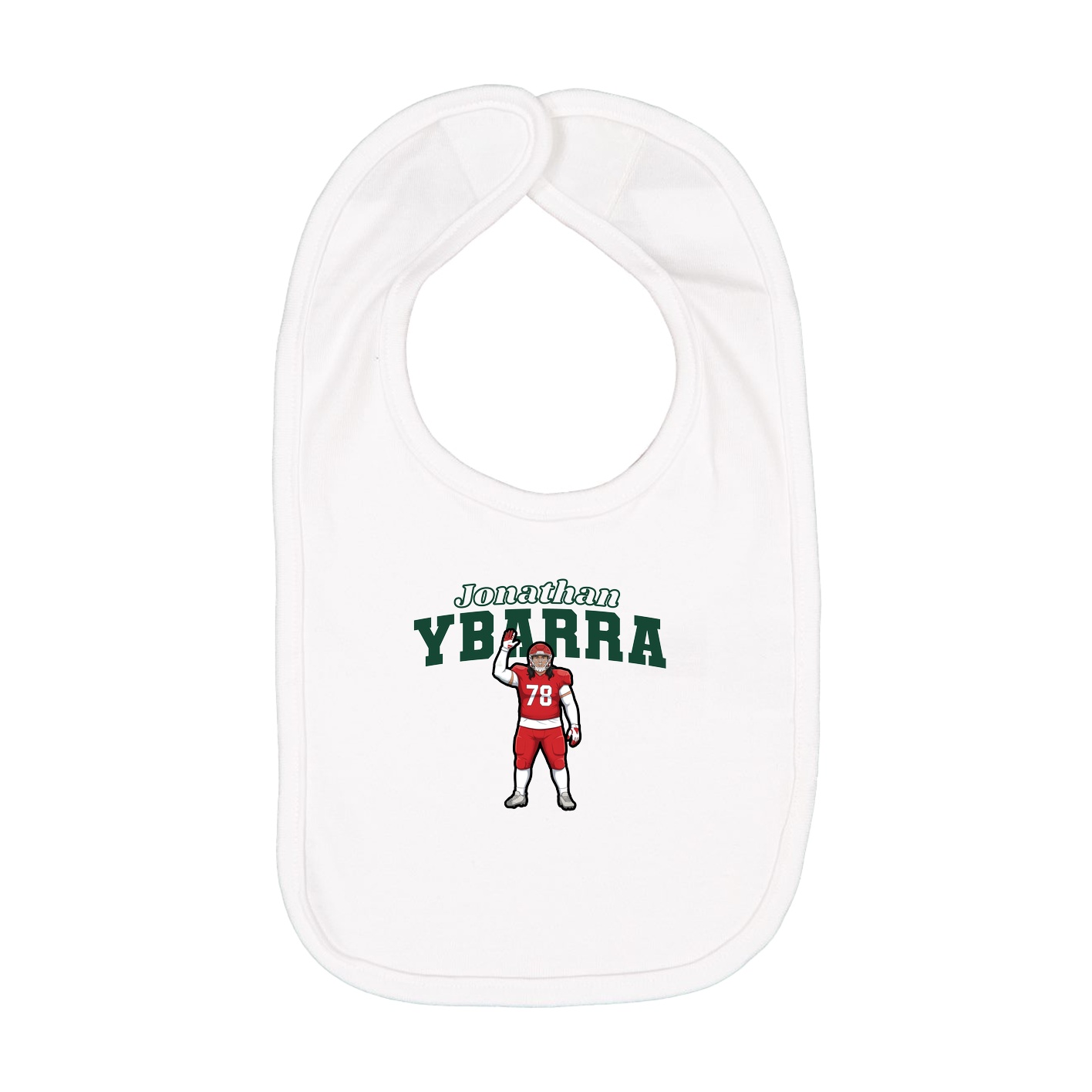 Infant Bib — Name Arch in White