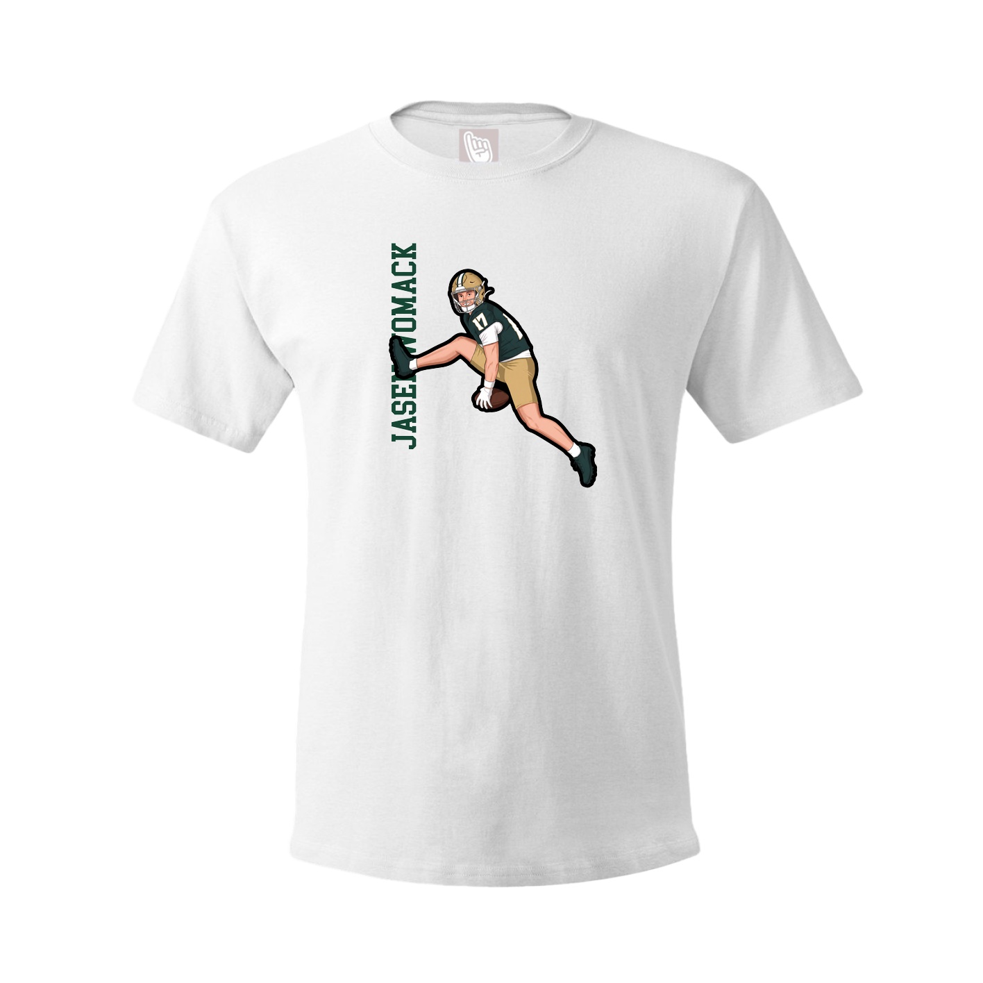 Youth Tee — Name Vertical in White
