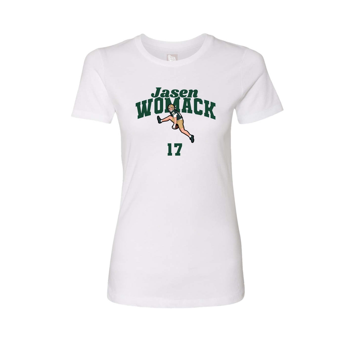 Fitted Women's Tee — Signature Arch in White