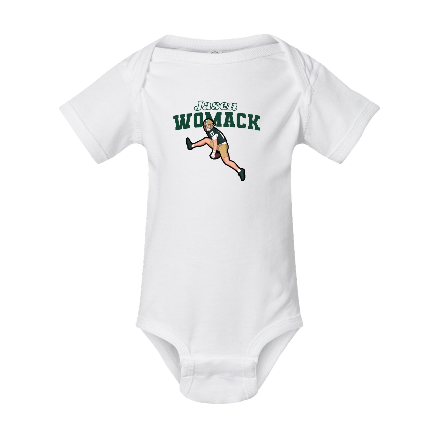 Baby Onesie — Name Arch in White
