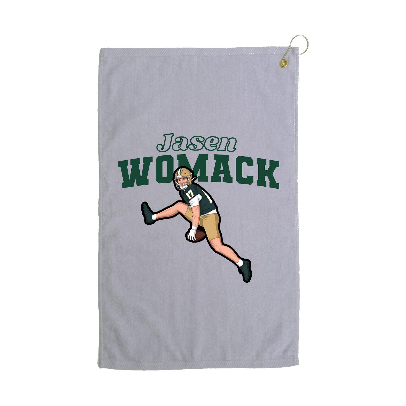 Golf Towel — Name Arch in Grey