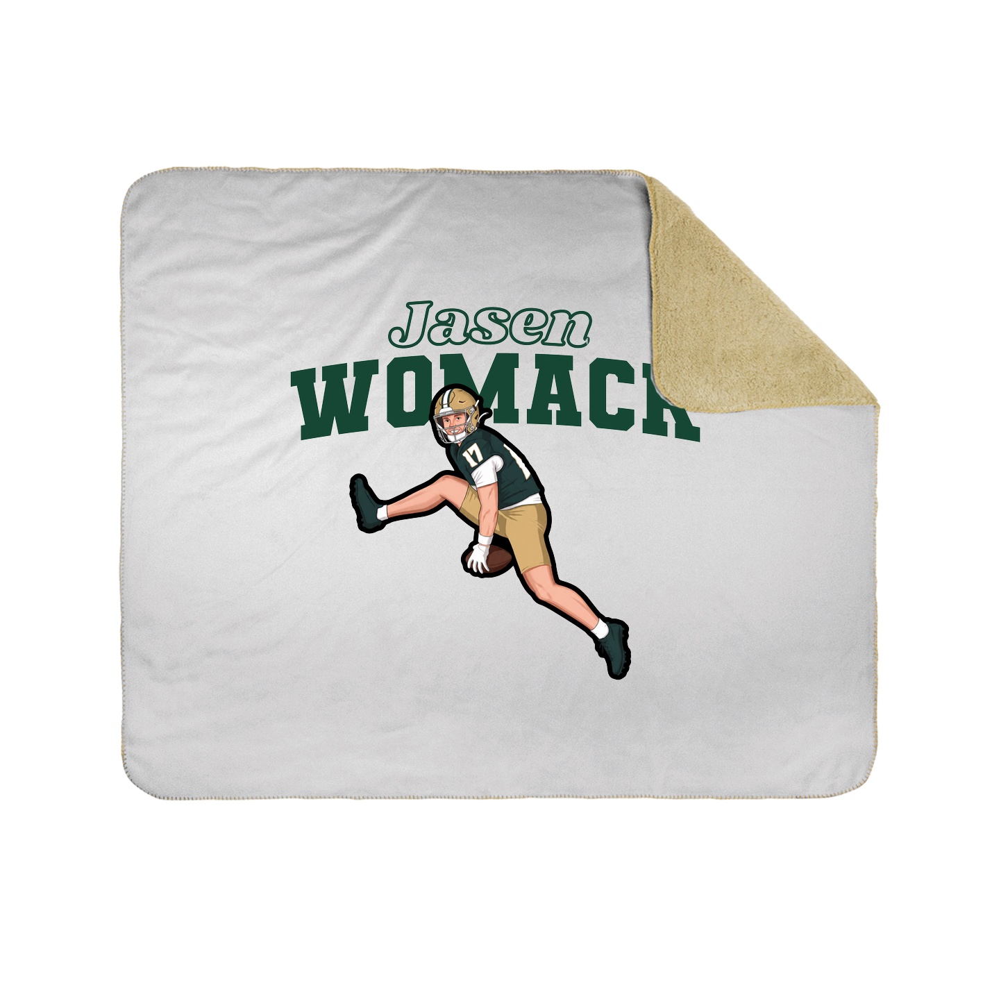 Throw Blanket — Name Arch in White