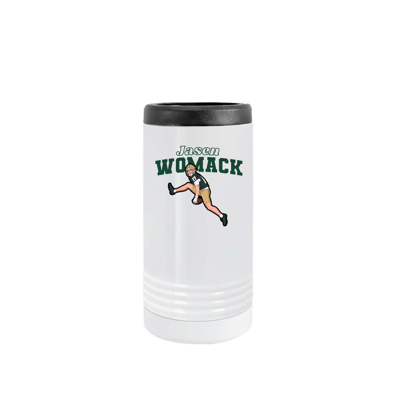 Slim Beverage Holder — Name Arch in White