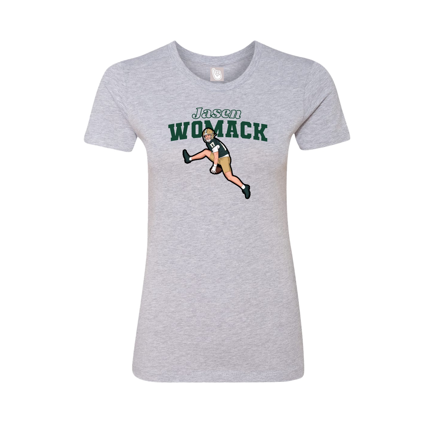 Fitted Women's Tee — Name Arch in Grey