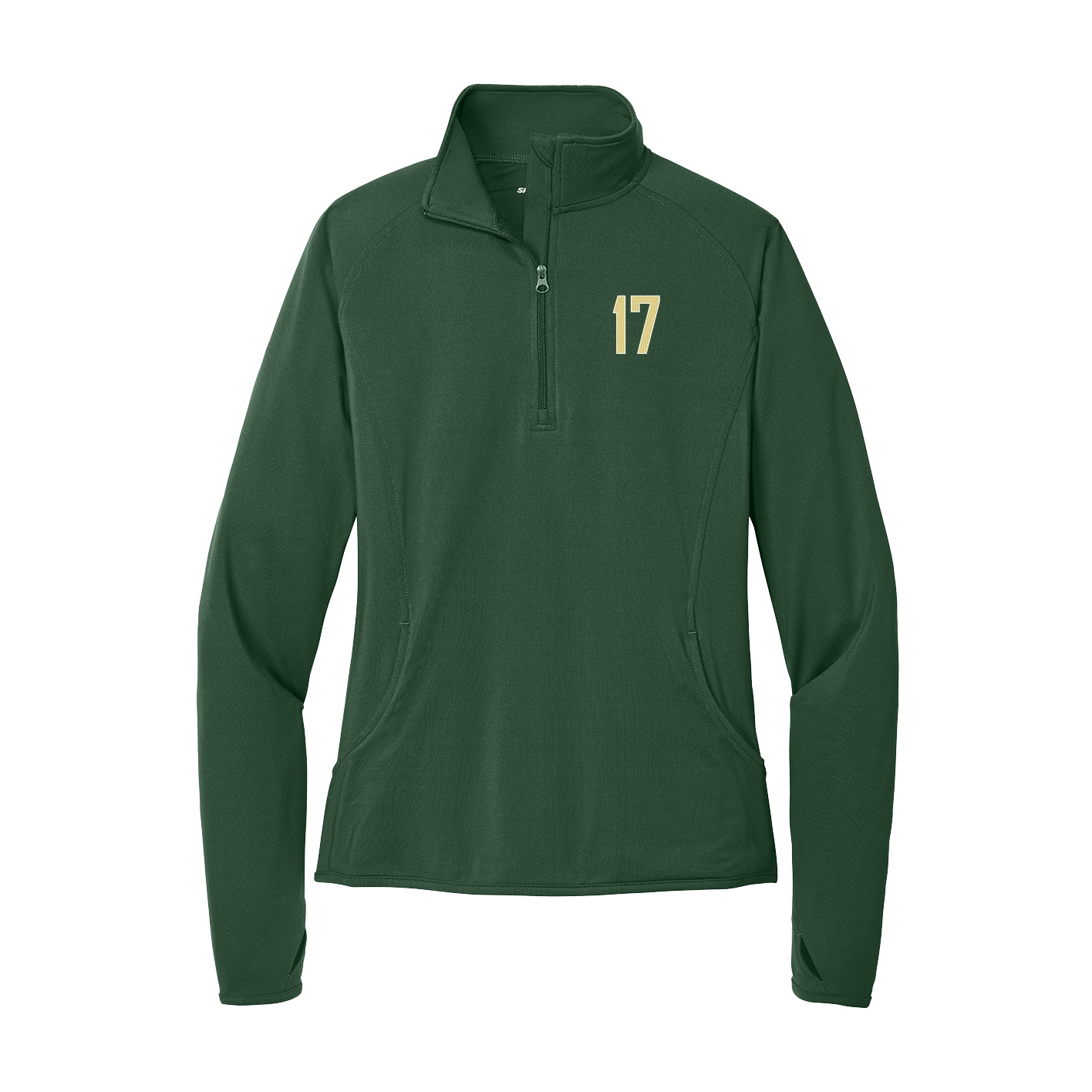 Women's Q-Zip Pullover — Front Shirsy in Green
