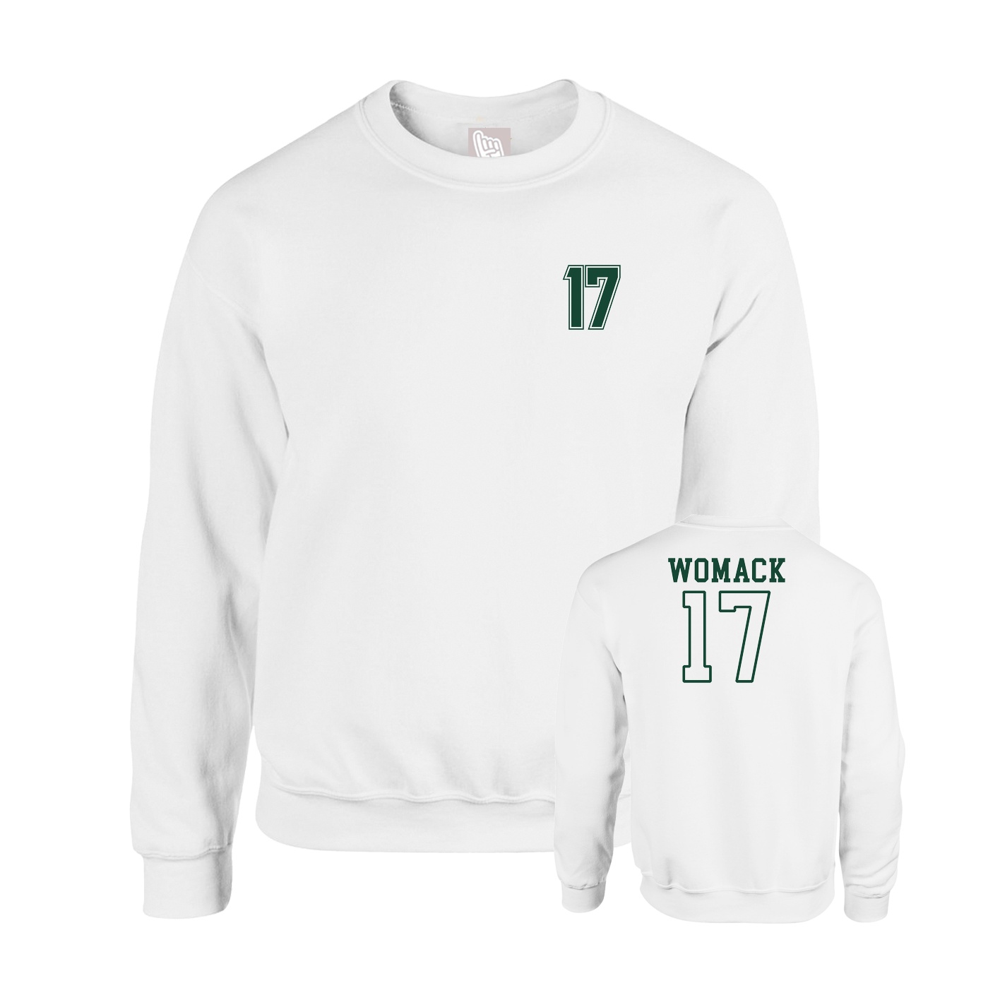 Fleece Crew — Chest Back in White