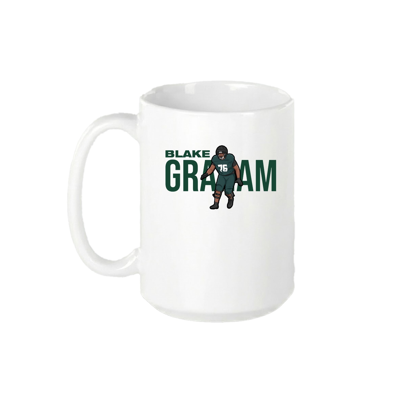 15oz Coffee Mug — Player Name in White
