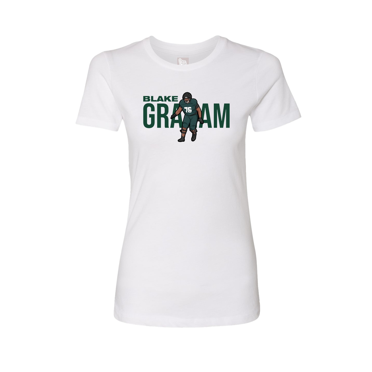 Fitted Women's Tee — Player Name in White