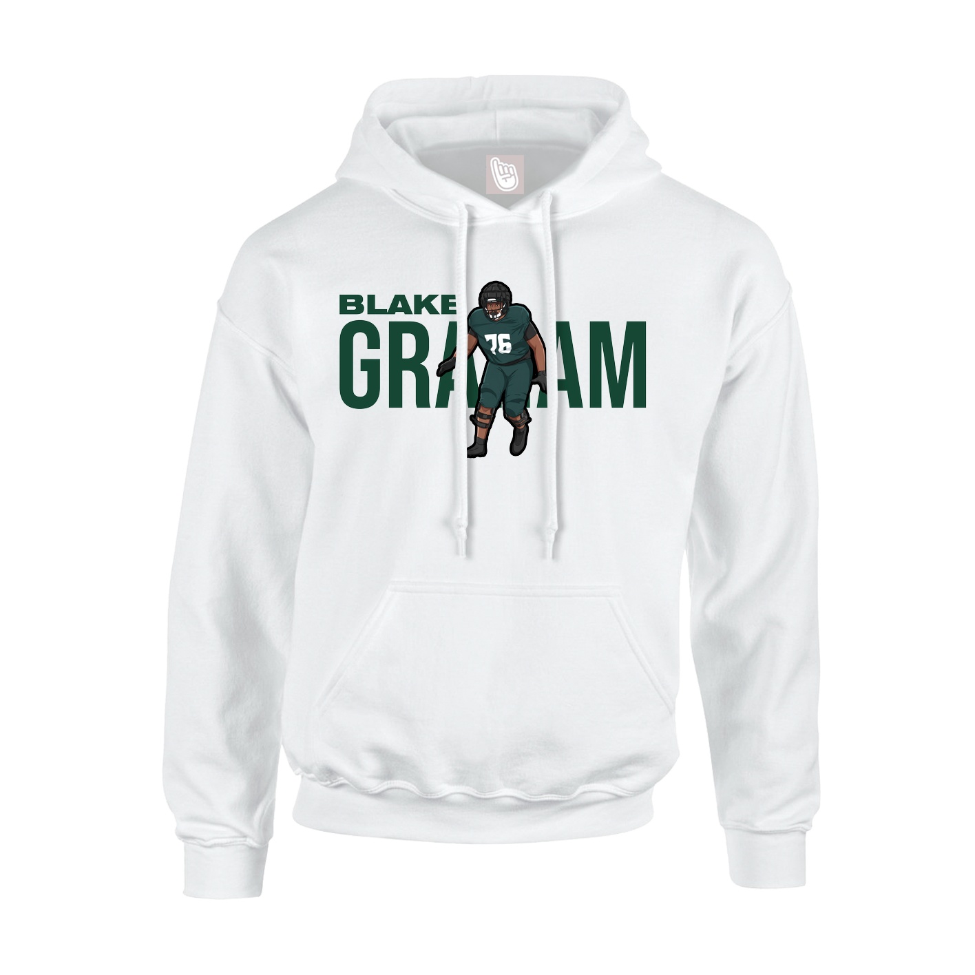 Youth Hoodie — Player Name in White