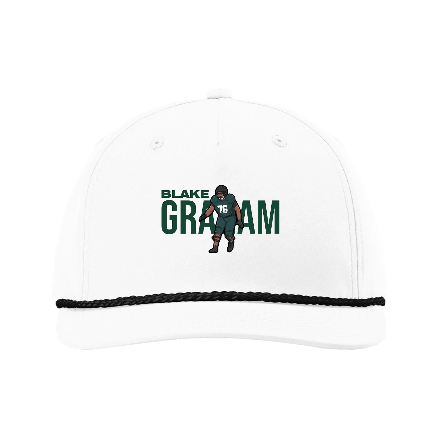 Five-Panel Classic Rope Cap — Player Name in White
