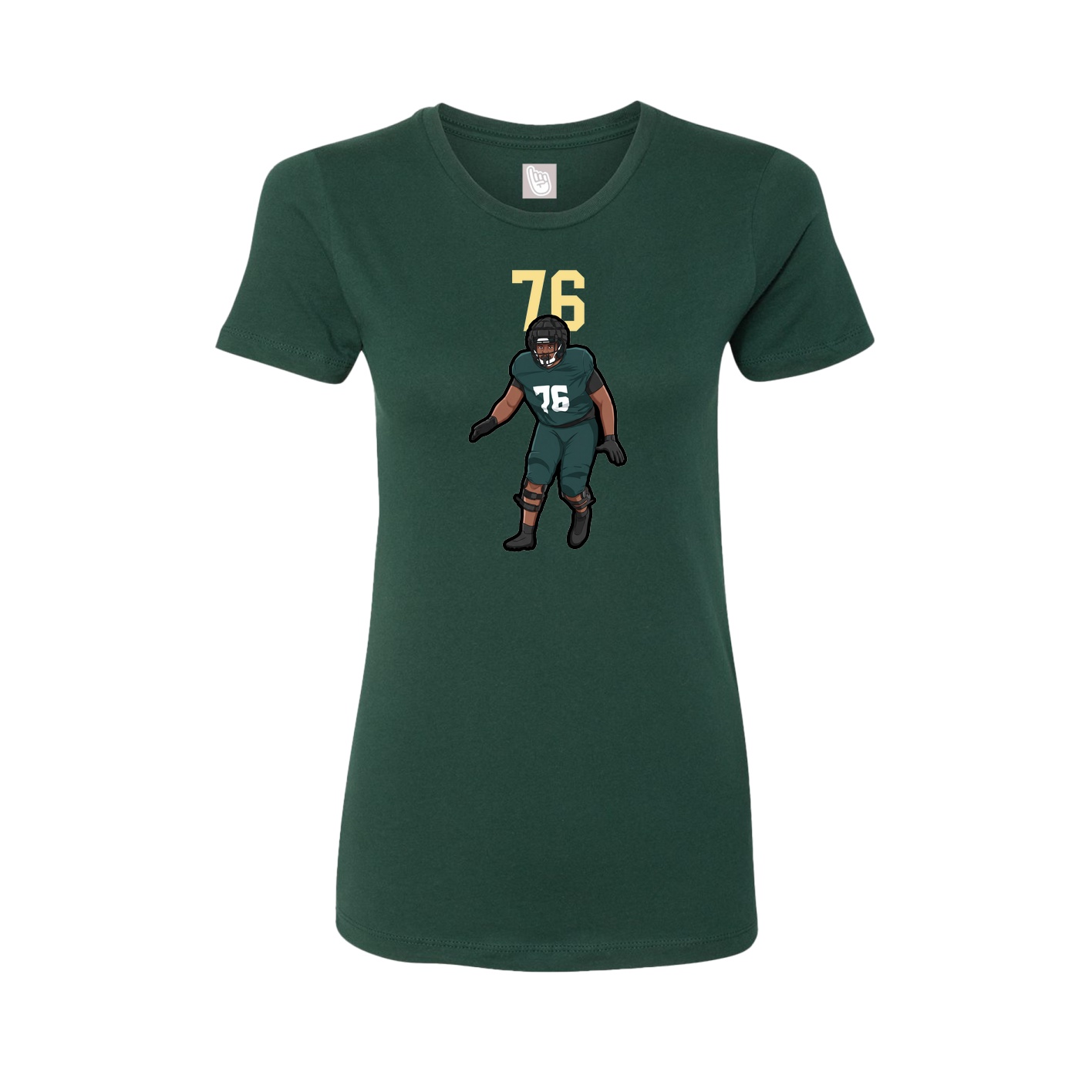 Fitted Women's Tee — Number Top in Green