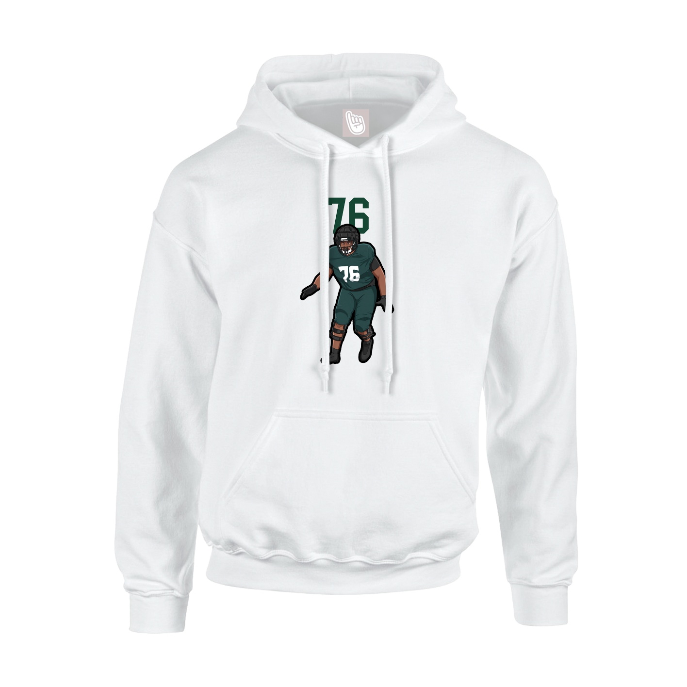 Hoodie — Number Top in White