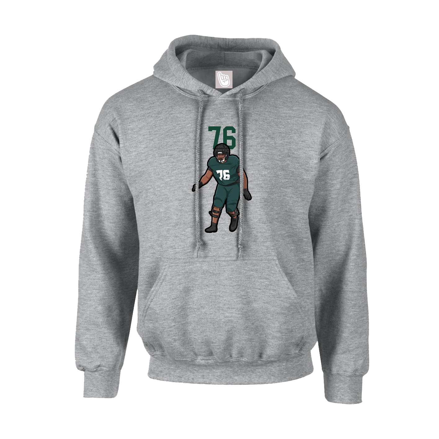 Youth Hoodie — Number Top in Grey