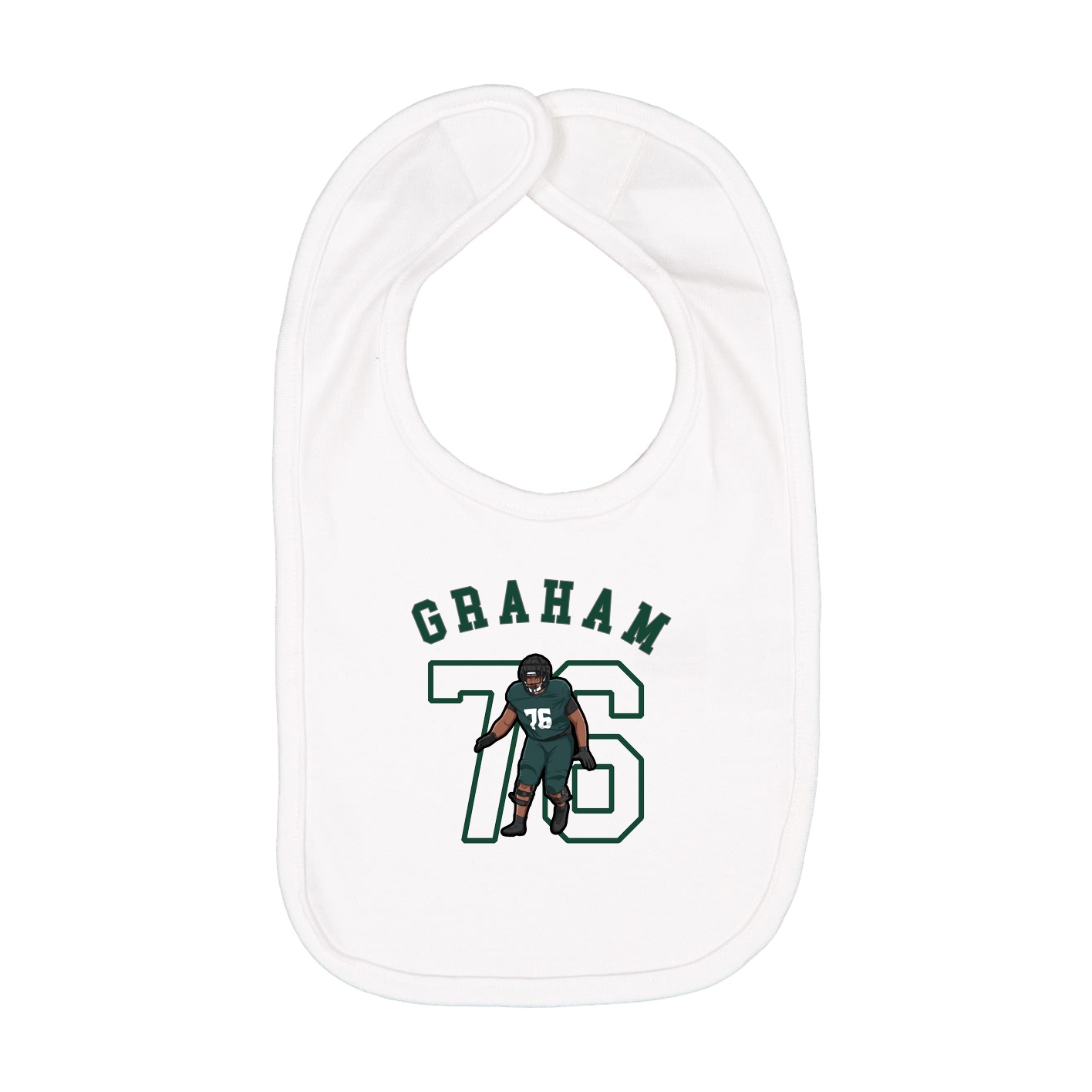 Infant Bib — Shirsey Arch in White