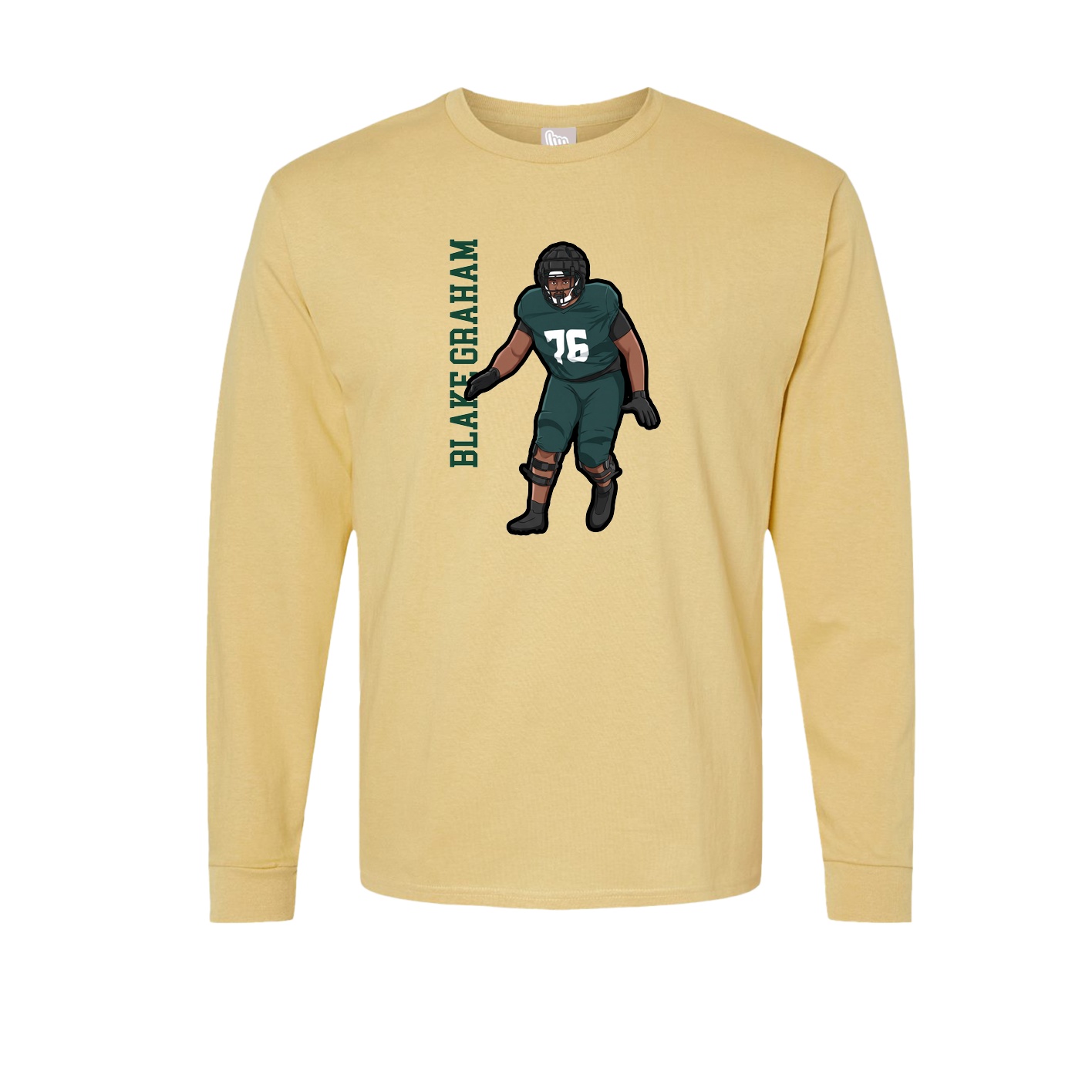 Long Sleeve Tee — Name Vertical in Vegas Gold