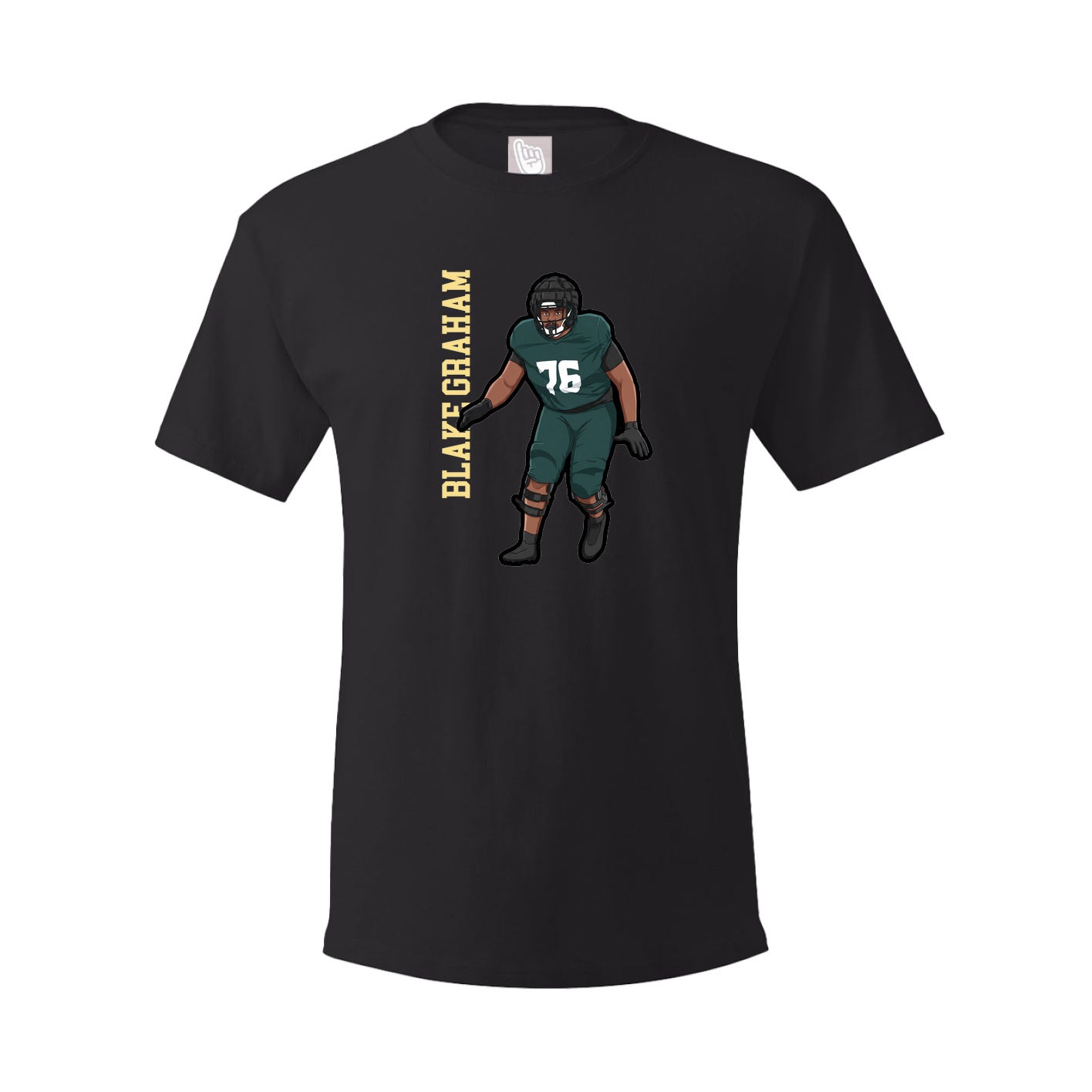 Youth Tee — Name Vertical in Black