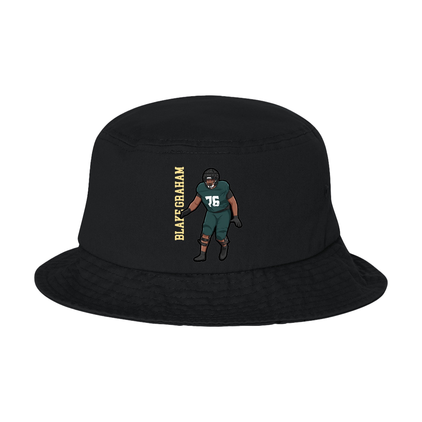 Bucket Cap — Name Vertical in Black